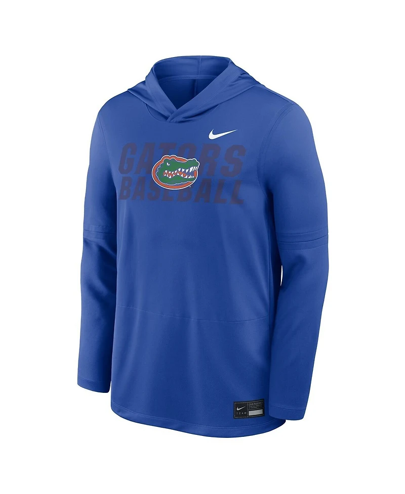 Nike Men's Royal Florida Gators Dugout Dri-fit Long Sleeve Hooded T-Shirt