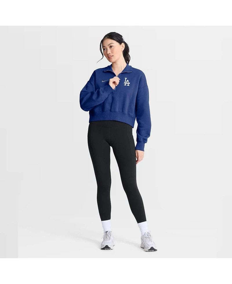 Nike Women's Royal Los Angeles Dodgers Primetime Phoenix Fleece Half-Zip Sweatshirt