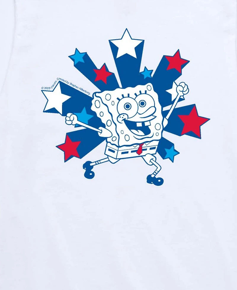 SpongeBob SquarePants Boys' 8-20 Americana Stars Short-Sleeve Graphic T-Shirt