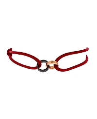 Pre-Owned Cartier Charity Love 4 Diamonds Double Rings On Cord Bracelet