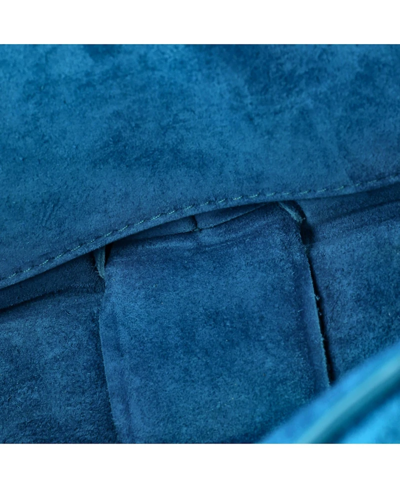 Pre-Owned Bottega Veneta Cassette Chain Crossbody Bag Padded Maxi Intrecciato Suede