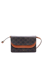 Pre-Owned Celine Wallet on Strap Triomphe Coated Canvas