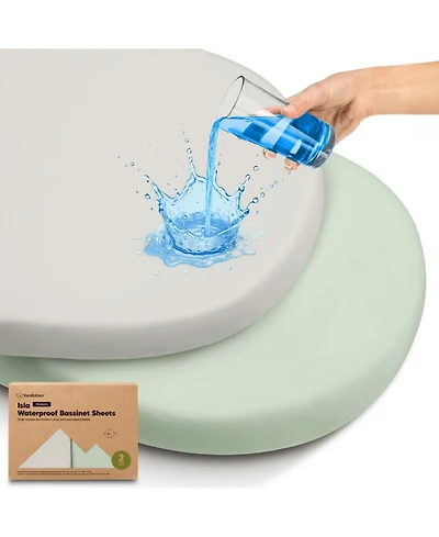 KeaBabies 2-Pack Isla Waterproof Bassinet Sheets for Boy, Girl, Baby Fitted Mattress Protector Cover