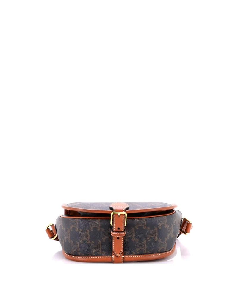 Pre-Owned Celine Medium Folco Bag Triomphe Coated Canvas