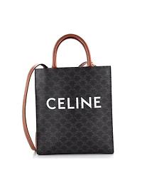 Pre-Owned Celine Small Vertical Cabas Tote Triomphe Coated Canvas