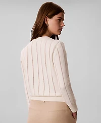 Calvin Klein Women's Long-Sleeve Relaxed-Fit Crew-Neck Sweater