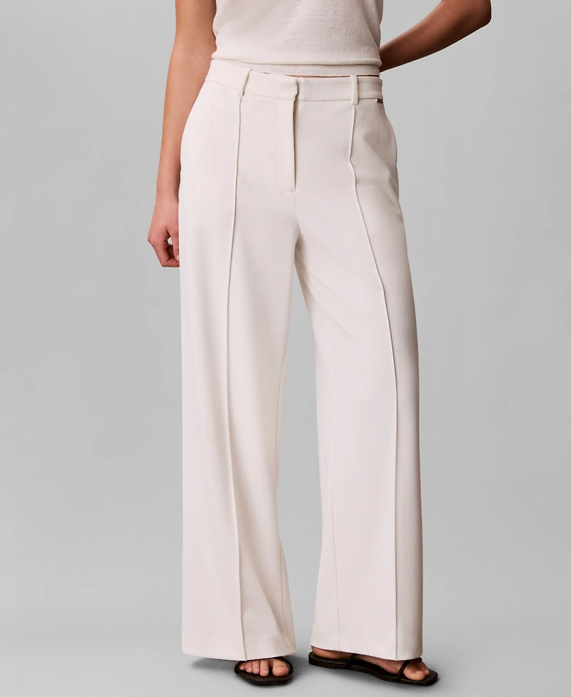 Calvin Klein Women's High Rise Wide Leg Pants