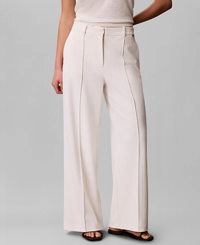 Calvin Klein Women's High Rise Wide Leg Pants