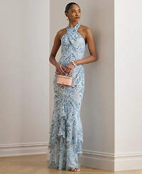 Lauren Ralph Women's Paisley-Print Halter Neck Maxi Dress