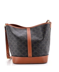 Pre-Owned Celine Medium Bucket Bag Triomphe Coated Canvas