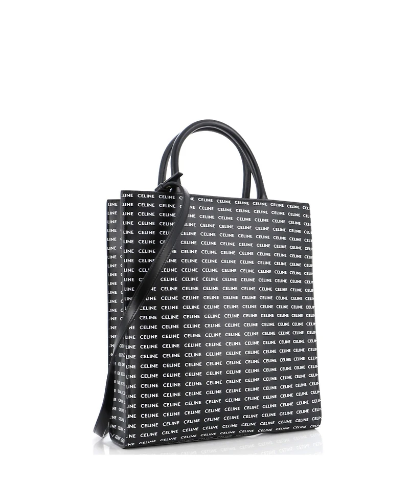Pre-Owned Celine Small Vertical Cabas Tote All Over Logo Print Leather