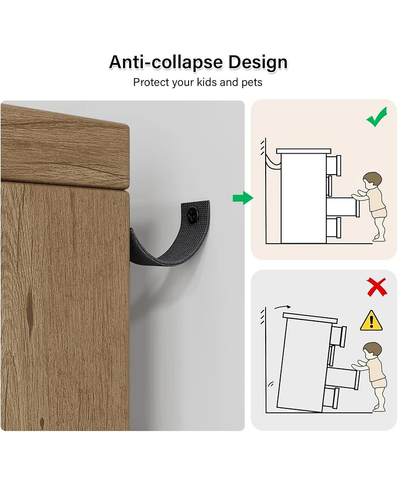 gaomon 6 Drawer Modern Wooden Dresser for Bedroom, Deep Drawers, Chest for Living Room & Hallway