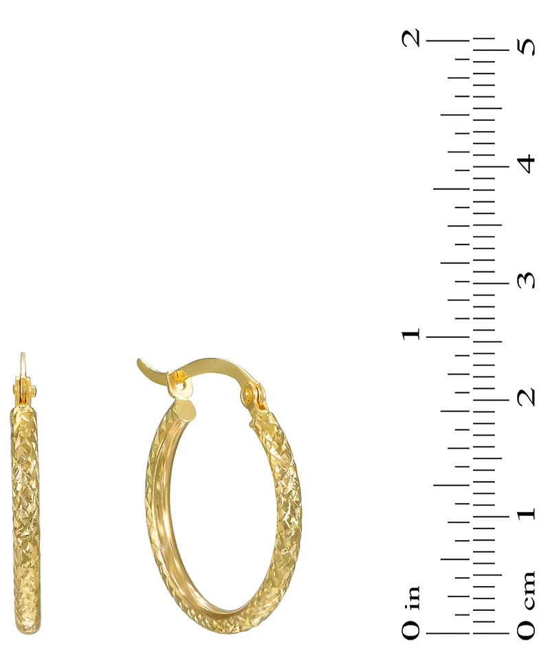 Macy's Diamond Cut Hoop Earrings in 10k Yellow Gold