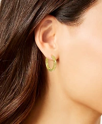 Macy's Diamond Cut Hoop Earrings in 10k Yellow Gold