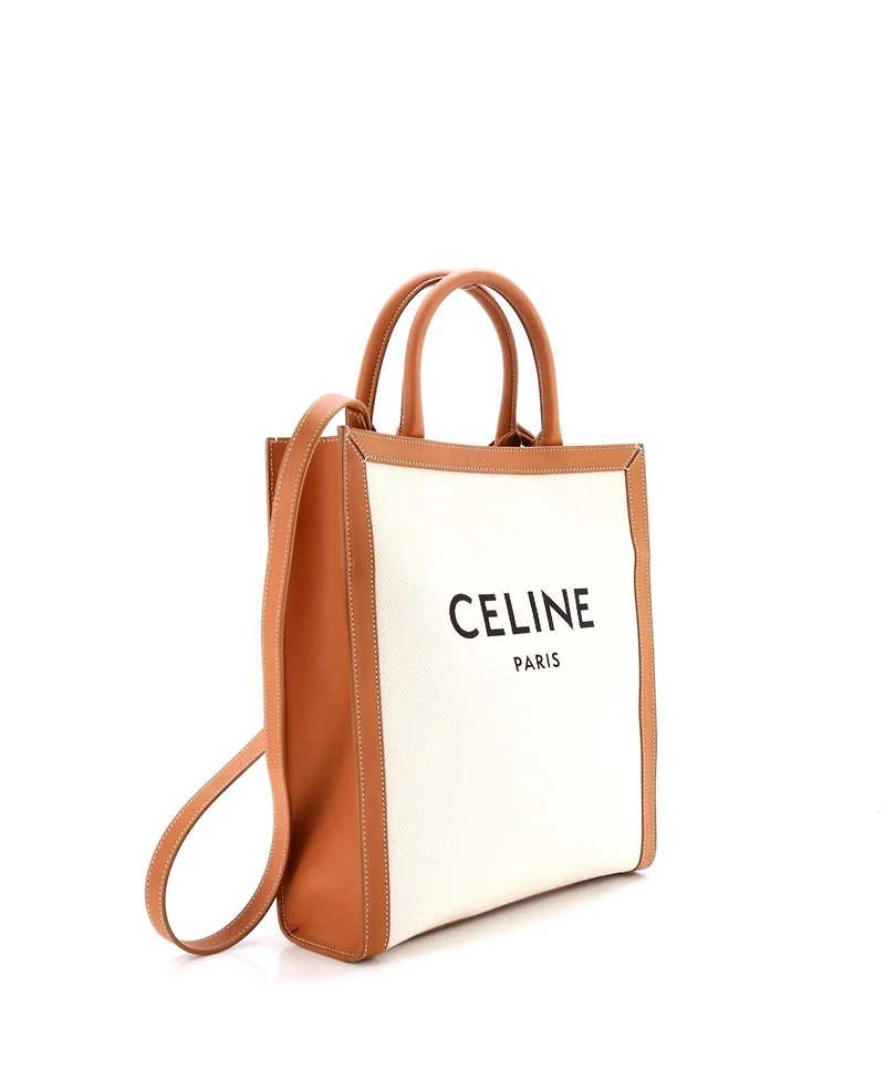 Pre-Owned Celine Small Vertical Cabas Tote Canvas with Leather