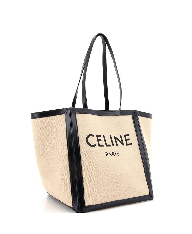 Pre-Owned Celine Large Vertical Square Cabas Tote Canvas with Leather
