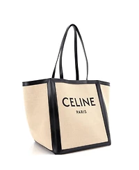 Pre-Owned Celine Large Vertical Square Cabas Tote Canvas with Leather