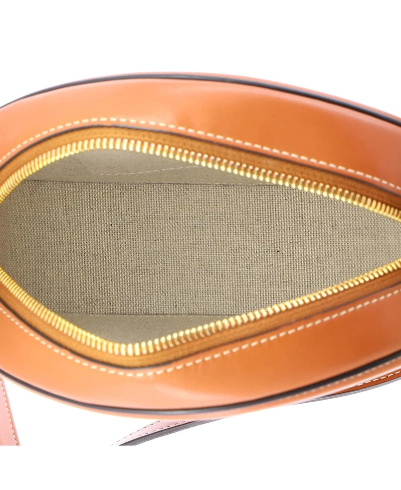 Pre-Owned Celine Triomphe Oval Crossbody Bag Straw and Leather