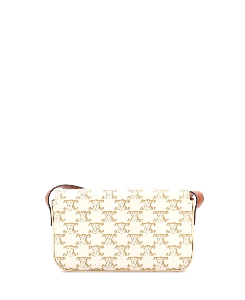 Pre-Owned Celine Triomphe East-West Shoulder Bag Triomphe Coated Canvas