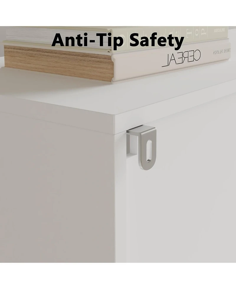 gaomon 3-Shelf Bookcase with Cabinet, 71" Tall Storage Bookshelf with Open Shelves and Door Organizer, Modern White Book Shelf