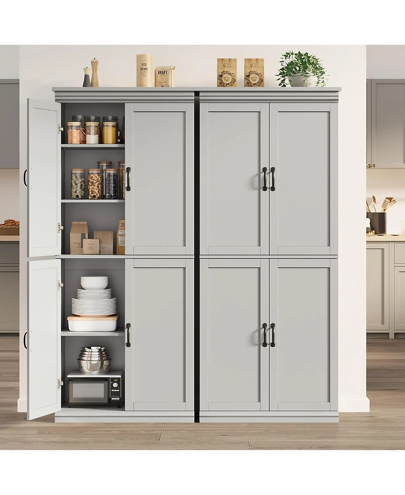 gaomon Pantry Cabinet, Freestanding Kitchen Storage Cabinet,70 Cupboard, Tall Cabinet with Doors and Adjustable Shelves