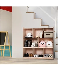 gaomon Sturdy 8-Section Classroom Cubby for Toy, Smooth Glaze Cubby for Kids, 8 Cubbies, with 2 Storage Boxes