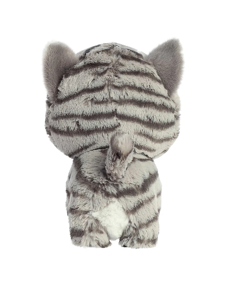 Aurora Small Tabby Teddy Pets Playful Plush Toy Grey 7"