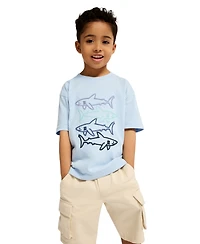 Kids Headquarters Boys' Toddler 2T-5T Short-Sleeve Fish T-Shirt and Poplin Cargo Shorts, 2-Piece Set