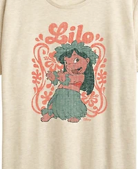 Hybrid Apparel Plus Lilo Stitch Floral Frame Graphic T-Shirt