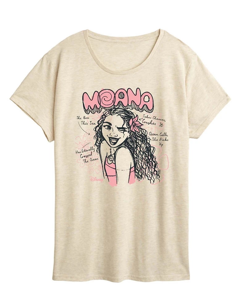 Hybrid Apparel Plus Moana Sketch Graphic T-Shirt