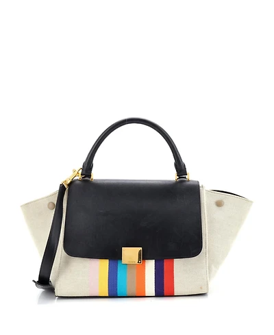 Pre-Owned Celine Medium Multicolor Trapeze Bag Leather and Felt