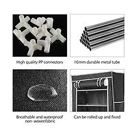 gaomon Freestanding 9-Tier Portable Shoe Rack Tower with Non-Woven Fabric Cover