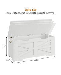 gaomon 39.4" Wooden Toy Chest and Storage Bench with Safety Hinge