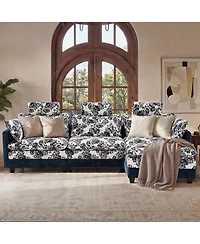 Homsee 4-Piece L-Shaped Sectional Sofa with Ottoman, High Headrest Design