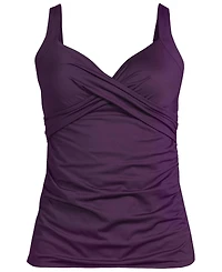 Lands' End Women's Plus Dd-Cup Sweetheart Wrap Underwire Tankini Top
