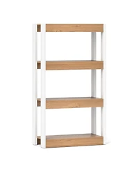 Slickblue 4 Tier Wood Bookshelf with Anti-Tip Kits for Home Storage