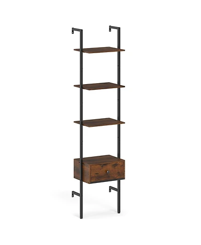 Slickblue 5-Tier Ladder Bookcase with Drawer