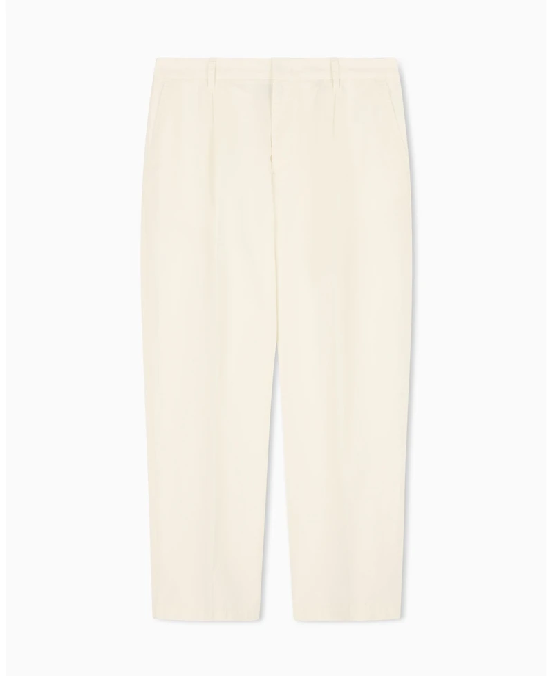 A|X Armani Exchange Men's White Edition Cotton Pleat Pants