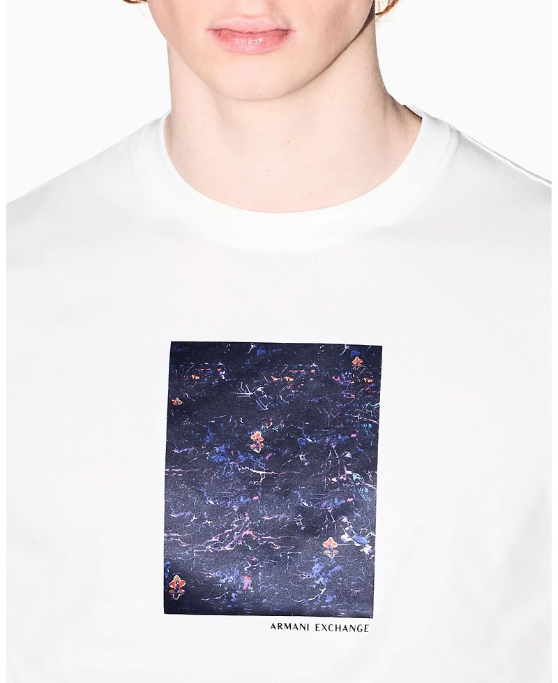 A|X Armani Exchange Men's Short Sleeve Floral Box T-Shirt