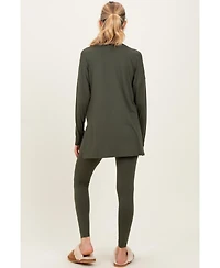 Pinkblush Maternity Light Mocha Brushed Knit Oversized Top and Legging Set