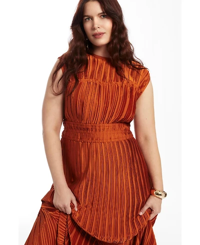 June + Vie Women's June + Vie Boatneck Cap-Sleeve Maxi Dress.