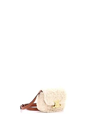 Pre-Owned Celine Mini Triomphe Shoulder Bag Shearling