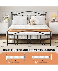 gaomon Twin Over Twin Metal Bunk Bed with Stairs, Heavy Duty Frame with Guardrails & Steel Slats, Space Saving Bed