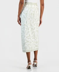 Vince Camuto Women's Paisley-Print Faux-Wrap Midi Skirt