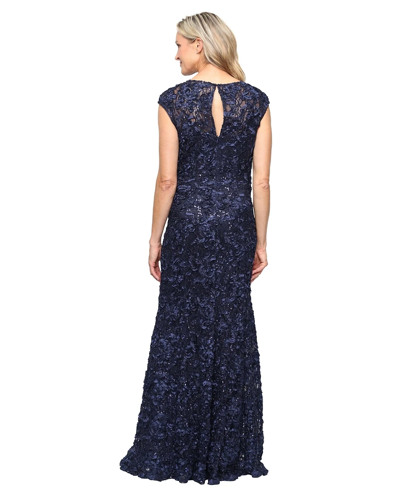 Alex Evenings Petite Sequin Sweetheart Wrap Gown
