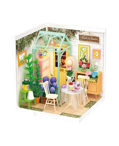 Robotime 3D Puzzles Super Creator Blooming Tea Garden Plastic Building Set Toys Playset Gifts for Teens Adults, Multicolored, 7.36"2.76"11.3