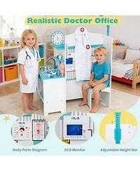 Mecale Kids Doctor Play Set with Adjustable Height Bar for Interactive Pretend Play