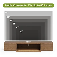 Tribesigns 71'' Floating Tv Stand, Tv Floating Shelf with Storage and Drawers, Modern Media Console Entertainment Center