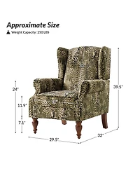 Hulala Home Jim Traditional Armchair with Thick Cushion