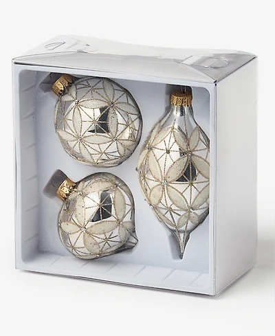 Holiday Lane Opulence Mixed Glass Ornaments, Set of 3, Macy's Exclusive